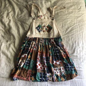 Vintage Denim Republic Patchwork Overall Dress